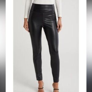 Laundry by Shelli Segal Vegan Leather High Rise Black Leggings